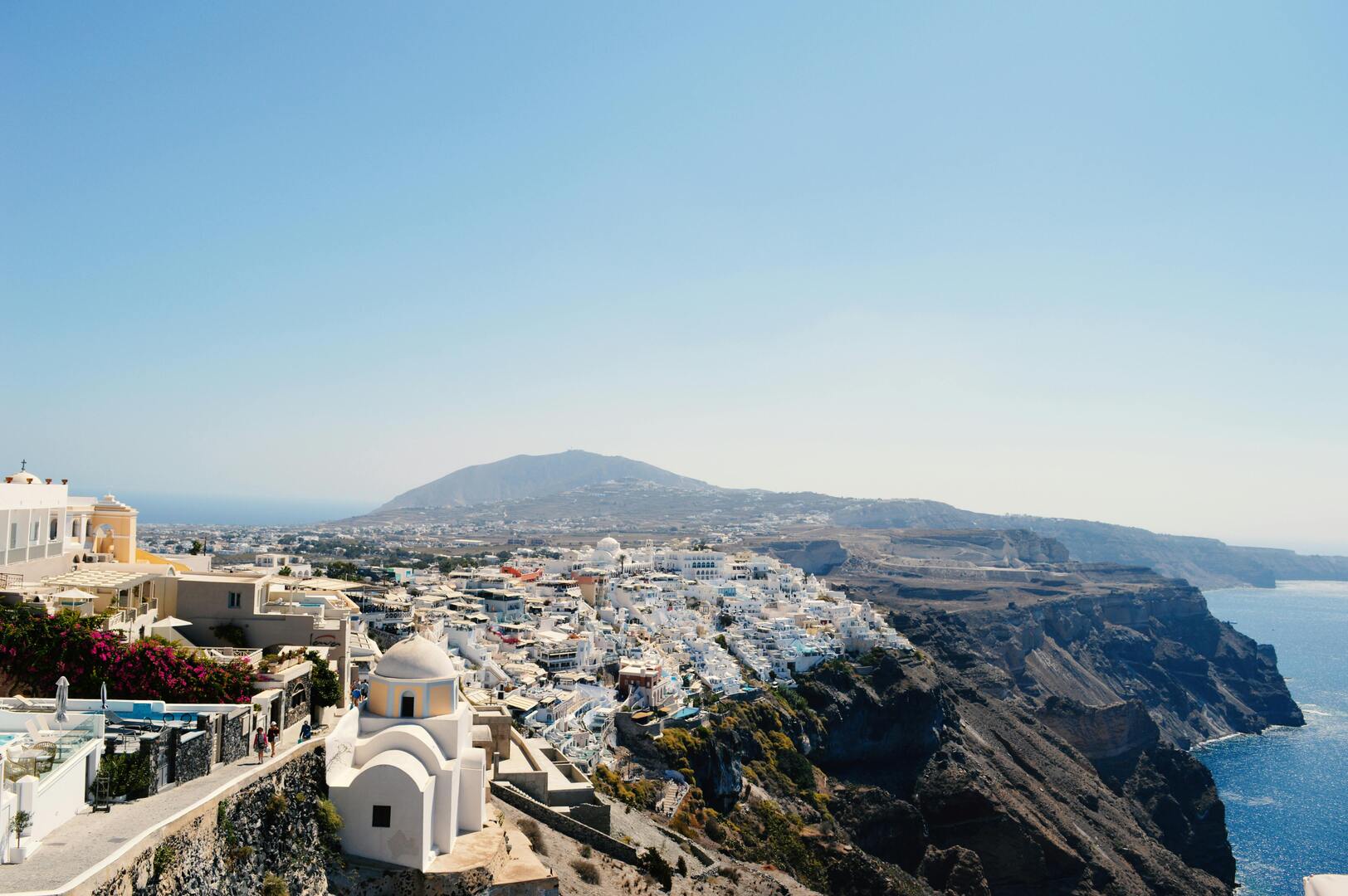 Fira Town and Caldera from Aegean Waters